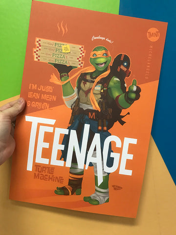 12x18 Collect 1 of 4 TMNT Mikey "Teenage"