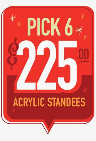 6 Pack Acrylic Standees