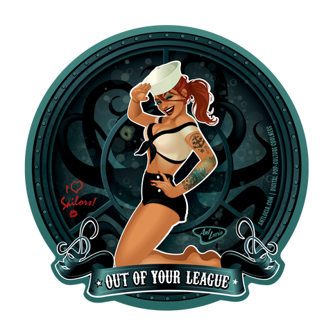 Stickers: SpookshowPinups - "Out of Your League"