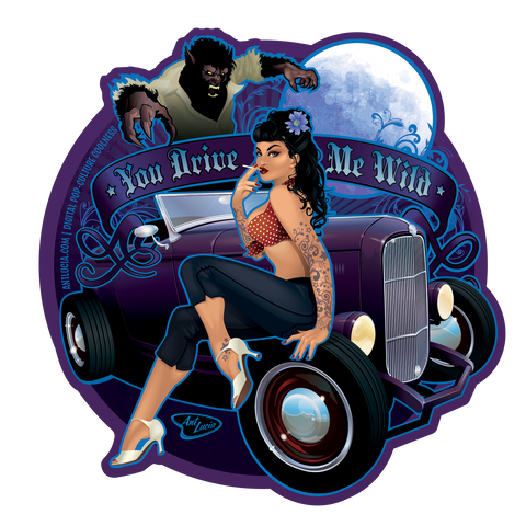 Stickers: SpookshowPinups - "You Drive Me Wild"