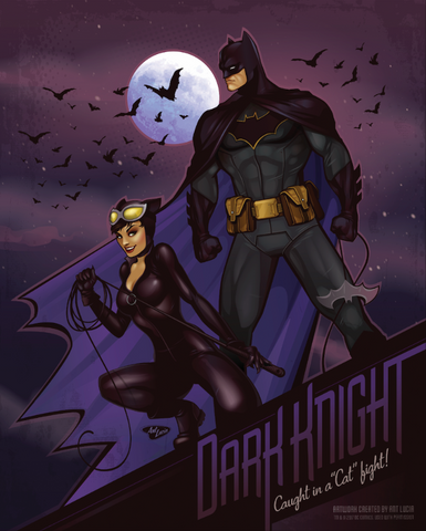 16x20 "Dark Knight" - Bat & Cat