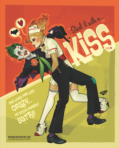 16x20 "Steal it with a Kiss" - Joker & HQ